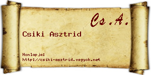 Csiki Asztrid névjegykártya